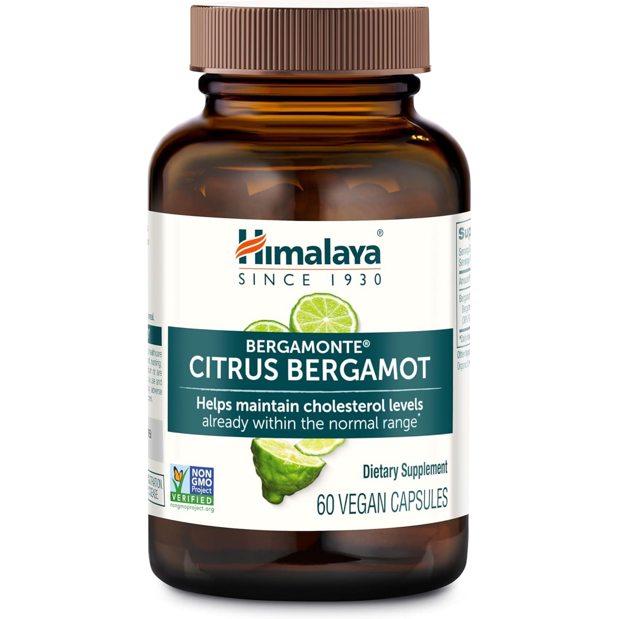 Himalaya Citrus Bergamot, Herbal Supplement for Daily Wellness, Vegan, Gluten Free, 500 mg Bergamonte® Extract, 60 Capsules