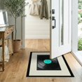 thumbnail image 2 of ODIKA 2'x3' Washable Doormat Record Vintage Vinyl Music Abstract Grooves Bold Border Shaped for Entryway, Kitchen, Laundry Room, Non-Slip, Low Pile, 2 of 7