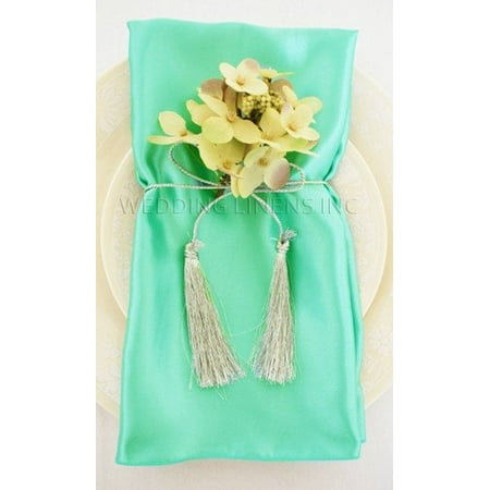 

Wedding Linens Inc. (10pcs) 20 x20 Satin Table Napkins for wedding Party Decoration events - Tiffany Blue/ Aqua Blue