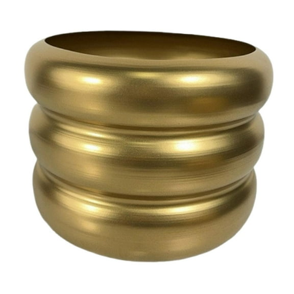 oshhni Iron Plant Pot 10.6 inch Flower Pot Metal Planter for New Year Decor Bedroom Gold