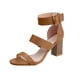 thumbnail image 2 of Sandalias de tacón de bloque con hebilla de cinturón y punta abierta para banquete sexy informal para mujer Wmkox8yii nm4743, 2 of 3