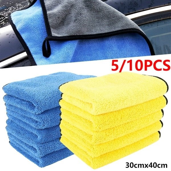 5/10pcs Auto Care 30cmx40cm Super Thick Plush Microfiber Absorbent Car