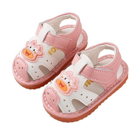 

Binmer Toddler Baby Girls Boys Cartoons Calf With Voice Cute Soft Crib Summer Sandals
