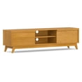 thumbnail image 3 of Simpli Home Lennon 72 inch Wide Solid Wood Low TV Stand in Oak For TVs up to 80 inches, 3 of 12