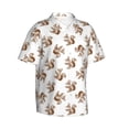 thumbnail image 2 of Daiia Retro Squirrel Hawaiian Shirt for Men Gentle Cotton Regular Short Sleeve Casual-, 2 of 9