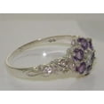 thumbnail image 3 of LBG 925 Sterling Silver Natural Amethyst & Diamond Womens Anniversary Ring - Size 10.5 (0.09 cttw, H-I Color, I2-I3 Clarity), 3 of 4