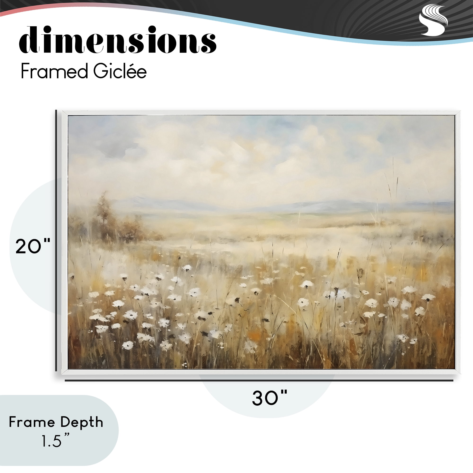 Stupell Industries Neutral Land Calmness White Framed Giclee Art, design by Creative Studio
