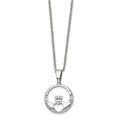 thumbnail image 3 of Stainless Steel Cable Necklace with Pendants Chain Chisel Polished CZ Claddagh Pendant on a 20 inch 25 mm, 3 of 5