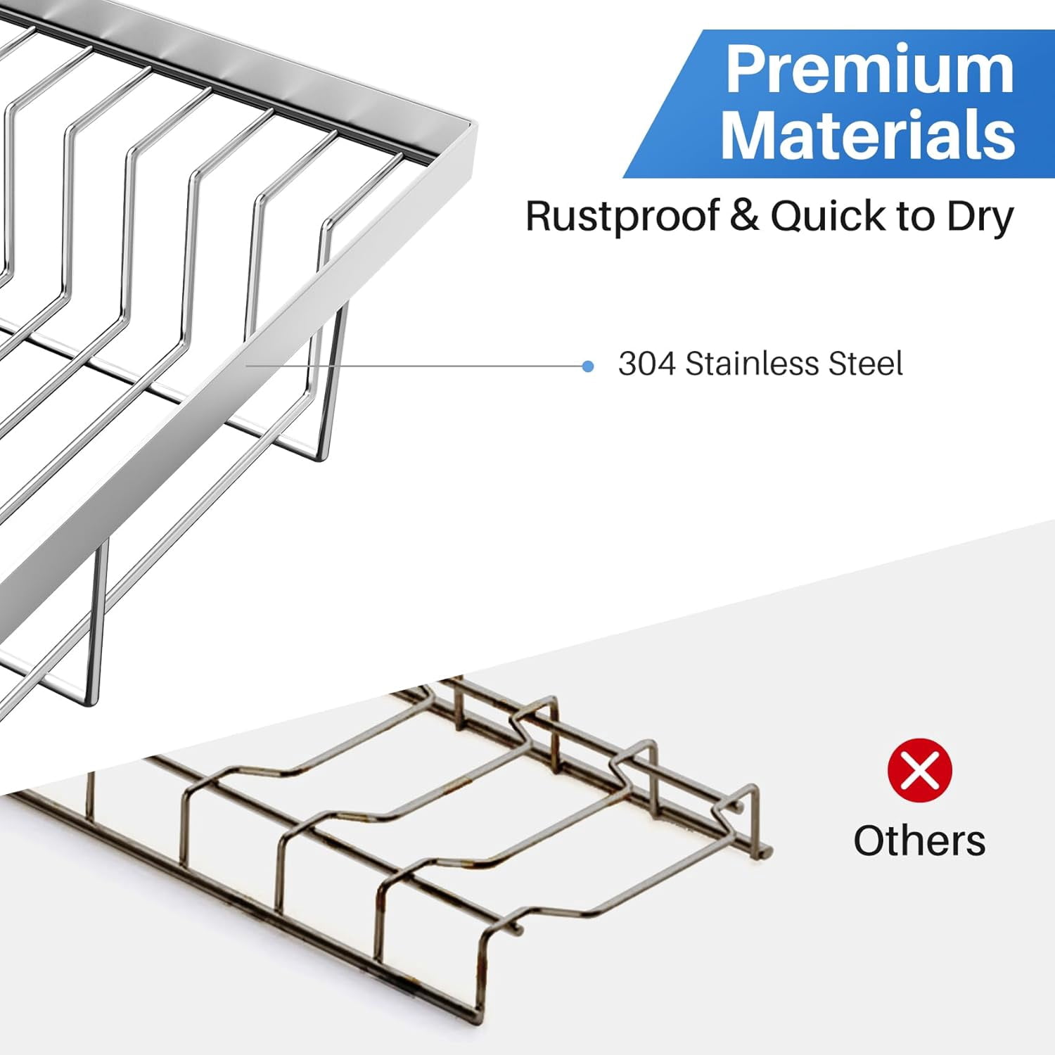 NestE-Over The Sink Dish Drying Rack - Adjustable Dish Rack for Kitchen Counter,Metal (Silver)