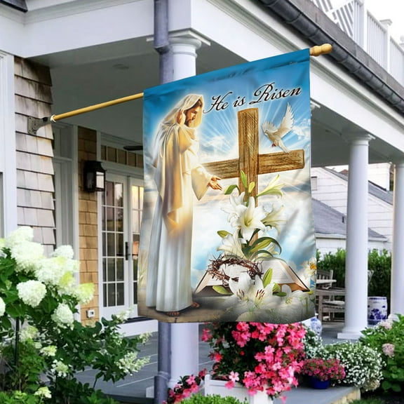 Garden Flags US Flags Jesus Easter Day Flag He Is Risen LHA2041F