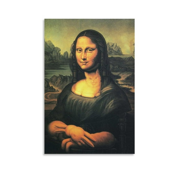 Octavio Ocampo Print Painting Mona Lisas Chair Print Photo Art Painting Canvas Poster Home Decorative Bedroom Modern Decor Posters Gifts 20x30inch(50x75cm)