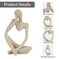 thumbnail image 4 of Genreen Sandstone Resin Thinker Statue, Abstract Art Sculpture for Home Office Decor, Modern Bookshelf Figurine & Desktop Accent, Small Left Pose, 4 of 8