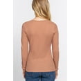 thumbnail image 3 of TheLovely Juniors & Plus Casual Long Sleeve V-Neck Thermal T-Shirts Top, 3 of 4