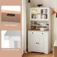 thumbnail image 5 of Gymax Pantry Cabinet 67'' Tall Kitchen Floor Cabinet w/ 2 Removable Shelves 2 Drawers White, 5 of 9