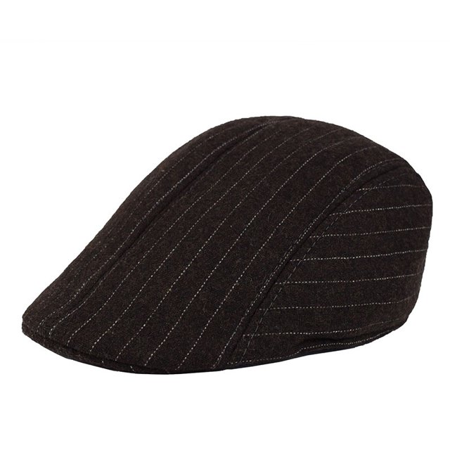 Gorro de lana Gatsby Newsboy con gorra plana a rayas para hombre