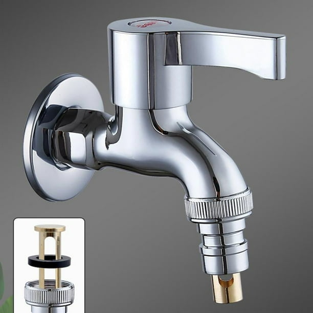 Adaptador automático de tobera para freno de agua para lavadora: conector de grifo de cobre con válvula de cierre automático, evita el desprendimiento de la manguera