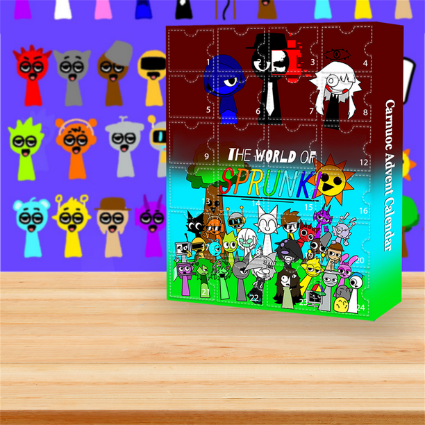 Calendario de adviento de Sprunki Toys que contiene 24 regalos, calendario de adviento con lindas figuras de muñecas, calendario de cuenta regresiva con juguetes sorpresa, figuras coleccionables de re