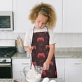 thumbnail image 4 of Red Controllers Games Icons Black Pattern Kids Aprons for Girls and Boys,Adjustable Neck Strap Toddler Aprons for Kids Cooking Baking, 4 of 6