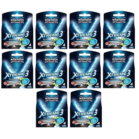 Wilkinson Sword Xtreme3, 4 Count Refill Razor Blades (Pack of 10) + Schick Slim Twin ST for Dry Skin