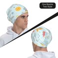 thumbnail image 6 of Pofeuu Space With Dino Astronauts Print Beanie Hat for Men and Women Winter Warm Hats Knit Slouchy Thick Skull Cap, 6 of 7