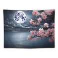 thumbnail image 5 of ONETECH Ocean Tapestry Moon Tapestry Wall Hanging Pink Cherry Blossom Japanese Anime Scenery Tapestry for Bedroom Living Room Decor Artistic, 5 of 7
