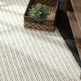 thumbnail image 3 of Ribbon Ivory/Black Handwoven Wool Rug, 2'6" x 8' Runner, 3 of 6