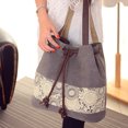 thumbnail image 1 of Bolso tipo cubo para mujer Bolso tote con cordón Lona Casual Ocio diario (Gris), 1 of 9