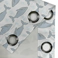 thumbnail image 4 of Ambesonne Whale Grommet Curtain, Giants of Aquatic World, 50" x 84", White Pale Blue, 4 of 6