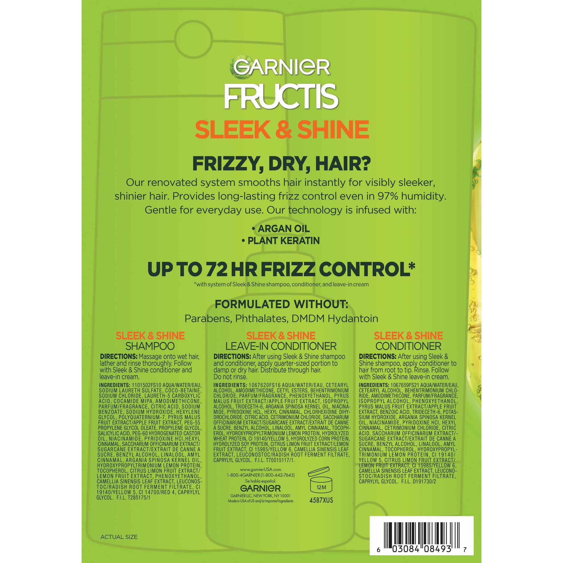 ($16 Value) Garnier Fructis Sleek & Shine Shampoo Conditioner and Treatment Gift Set, Holiday Kit - image 4 of 4
