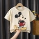 thumbnail image 1 of Camiseta con estampado de Mickey para bebé, ropa de verano, Tops de manga corta de Color sólido, informal, Simple, dibujos animados, lindo, cuello redondo, camisa Base, 1 of 2