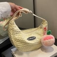 thumbnail image 4 of Bolso bandolera para mujer Bolsos para axilas de lona para mujer Color sólido Ocio con colgante FLhrweasw Nuevo, 4 of 9