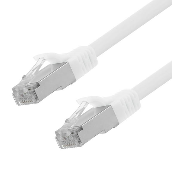 NavePoint Ethernet Patch Cable CAT6A, S/FTP, 26AWG,  2 Ft,  5 pack, White