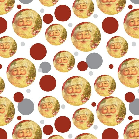 Christmas Holiday Retro Antique Santa Believe Premium Gift Wrap Wrapping Paper Roll
