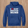 thumbnail image 2 of MDUKONU Women's Hooded I Love Hot Ro_deo Moms Graphic Pullover Long Sleeve Soft Comfortable Front Pocket Sweatshirt Blue XL, 2 of 3