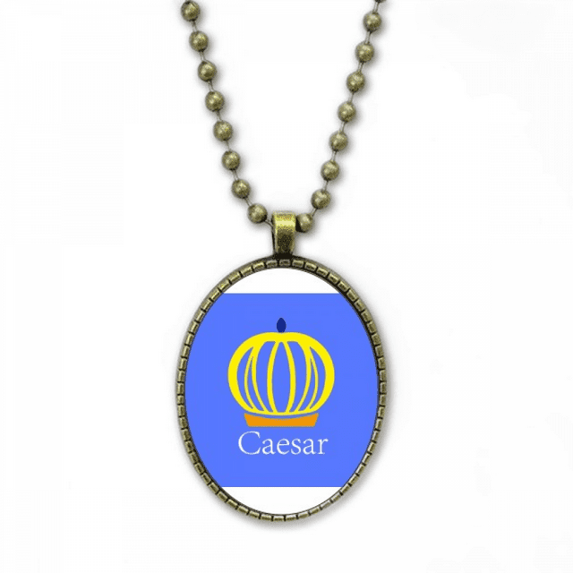 Caesar Roman Emperor Despot Tyranny Necklace Vintage Chain Bead Pendant Jewelry Collection