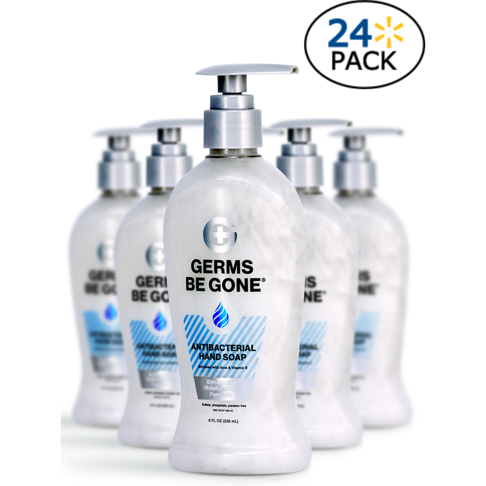 Germs Be Gone (8oz) Clean And Fresh Antibacterial Hand Soap Enriched with Soothing Aloe