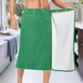 thumbnail image 5 of Ryvnso Men's Adjustable Shower Wrap Teal Green Bath Towels with Snap Closure 28 x 60 inch, 5 of 7