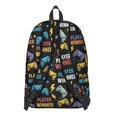 thumbnail image 3 of Game Controller Black Pattern Backpack for School, Cute School Bag with Adjustable Shoulder Straps and Padded Back, 15.7"x11.8"x5.5", 3 of 5