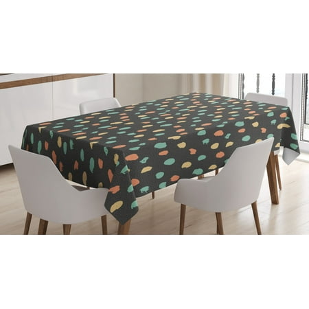 

Abstract Tablecloth Grainy Inspired Backdrop with Pastel Brush Stroke Colorful Random Blots and Dots Rectangular Table Cover for Dining Room Kitchen 60 X 90 Inches Multicolor by Ambesonne