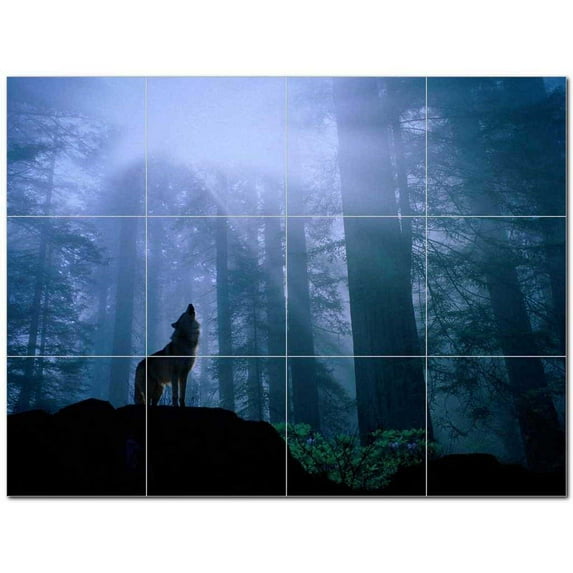 Wolf Wolves Ceramic Tile Mural Kitchen Backsplash Bathroom Shower 403119-XL43
