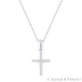 thumbnail image 2 of 0.06ct Round Cut Diamond Pave Cross & Chain Necklace in 14k White Gold, 2 of 3