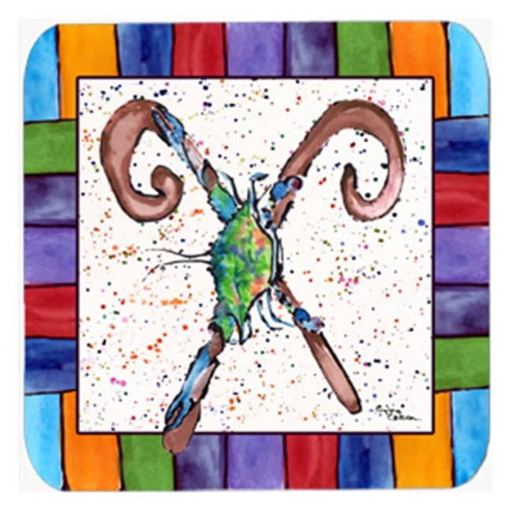 Crab Foam Coasters - Set 4, 3.5 x 3.5 In.