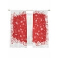 thumbnail image 7 of Christmas Dreamlike Sheer Curtains 72 inches Long 2 Panels Set Winter Snowflake Red Background Tiers Sheers Rod Pocket Small Window Short Curtains for Kitchen Cafe, Each 52" W x 72" L, 7 of 7