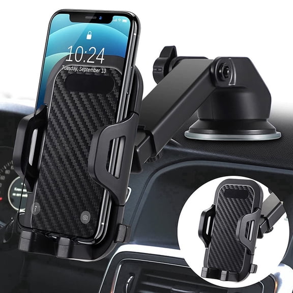Car Phone Holder Mount, 360° Adjustable Rotation, Strong Suction, Case Friendly Perfect for Dashboard Windshield and Air Vent, Car Phone Mount for 4-7 Inch Phones