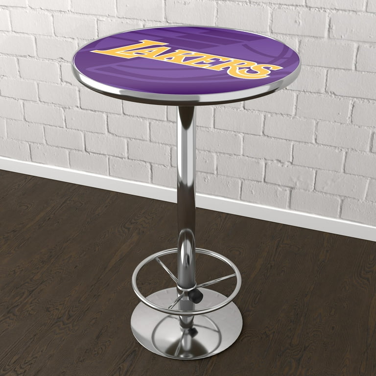 Los Angeles Lakers Fade Bar Table with Adjustable Footrest and Acrylic Top