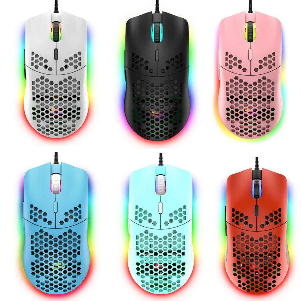 Color : Black ZPYZSQ Cool LED Wired Gaming Mouse 6400 Dots Per Inch Programmable Ergonomic USB Mice with 7 Buttons & 7-Colour Backlit for Laptop PC Desktop Computer