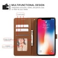 thumbnail image 5 of Designed for iPhone X/XS Wallet Case, Classic Women Flip Folio Cover with Embossed PU Leather Stand Card Holder Slots Magnetic Detachable Wrist Strap for iPhone X/XS, Brown, 5 of 9