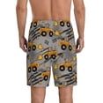 thumbnail image 3 of Kdxio Retro Excavator Print Mens Sleep Shorts Bottoms Soft Comfy Pajama Wear Pants with Drawstring Pockets, 3 of 7