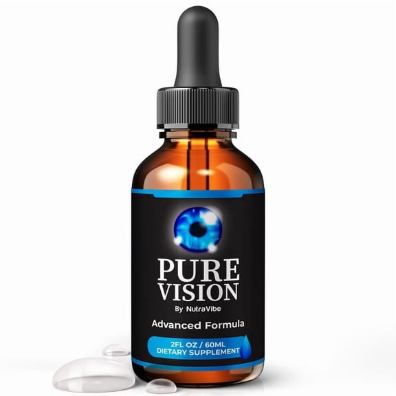 Pure Vision Drops – Daily Eye Care Formula with Original Blend to Support Visual Wellness, Eye Comfort & Healthy Vision |Easy-to-Use Liquid for Everyday Use (30 Servings)