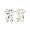 thumbnail image 2 of Pudcoco Baby Boy Summer Romper Cartoon Fish Print Short Sleeves Round Neck Front Zipper Jumpsuit, 2 of 9